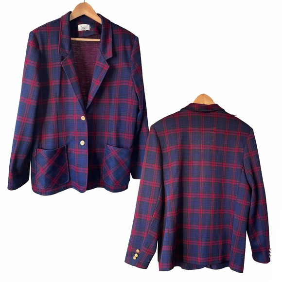 VTG Cricket Lane Tartan Plaid Blazer - Picture 4 of 9